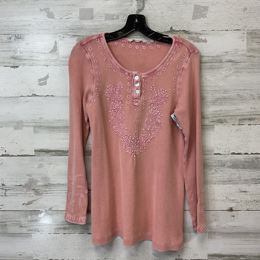 Blouse Long Sleeve By Soft Surroundings In Pink, Size: S