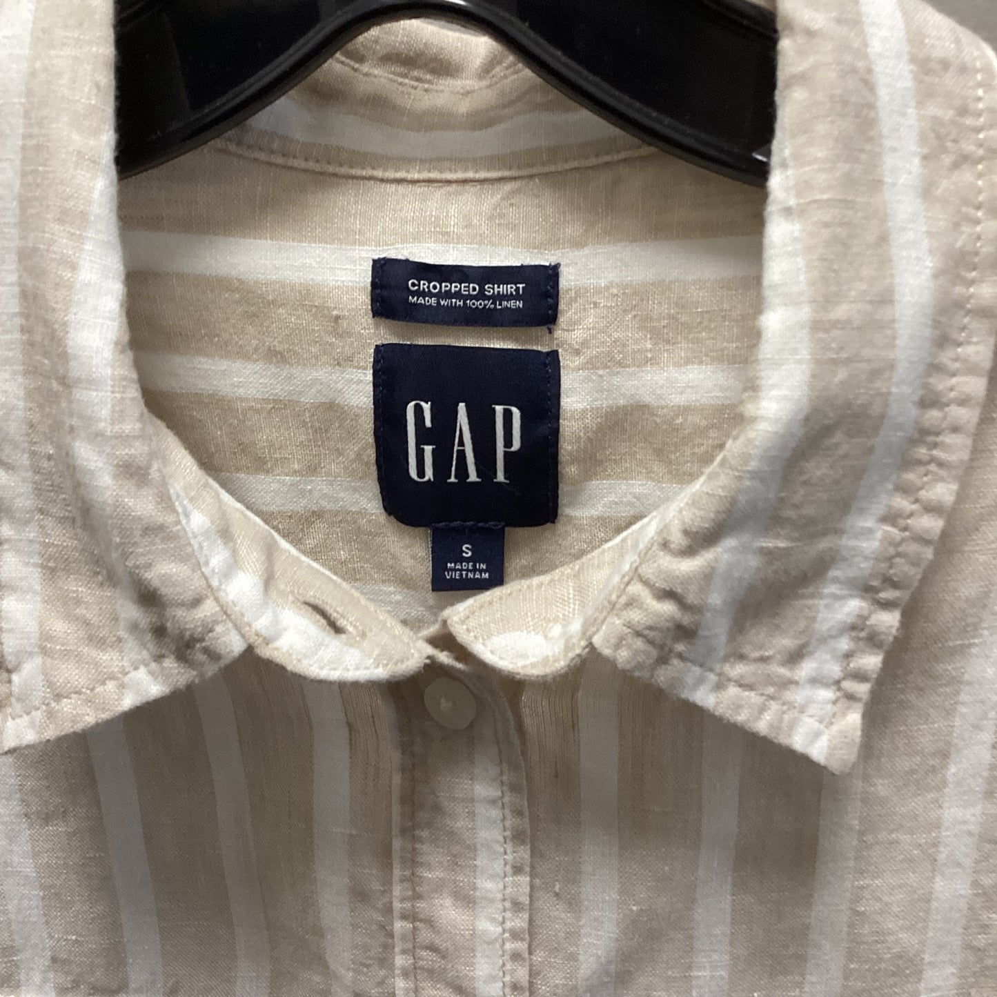 Blouse Long Sleeve By Gap In Cream, Size: S