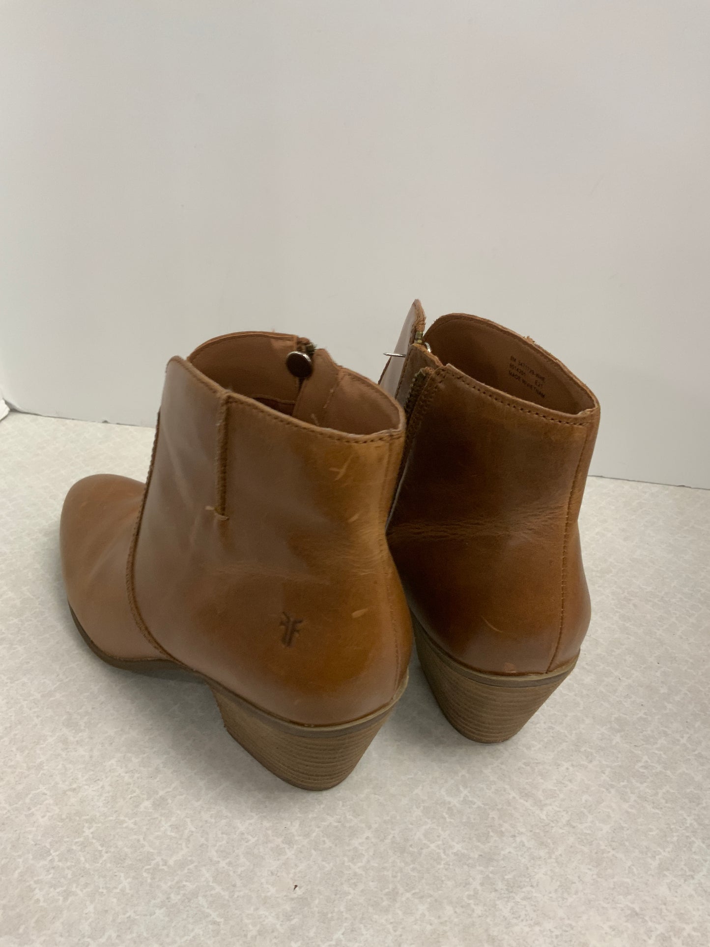 Boots Ankle Heels By Frye In Brown, Size: 8