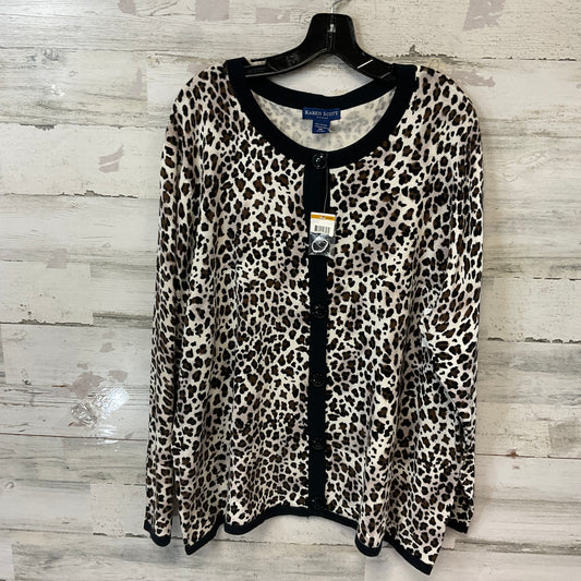 Cardigan By Karen Scott In Animal Print, Size: 3x