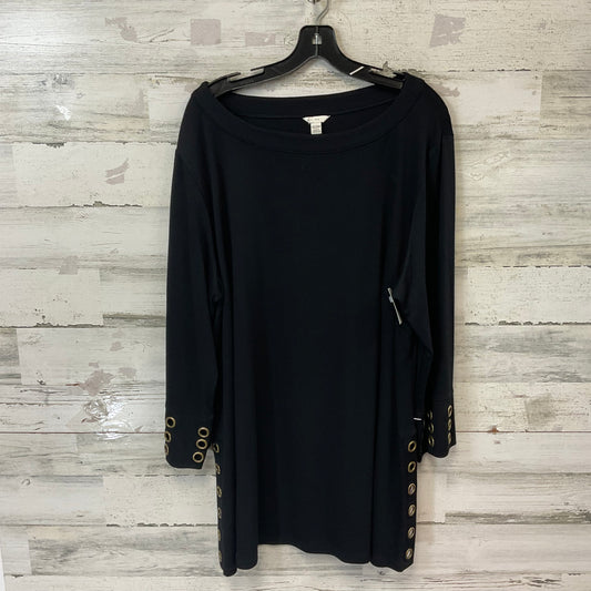 Top Long Sleeve By Cato In Black, Size: 3x