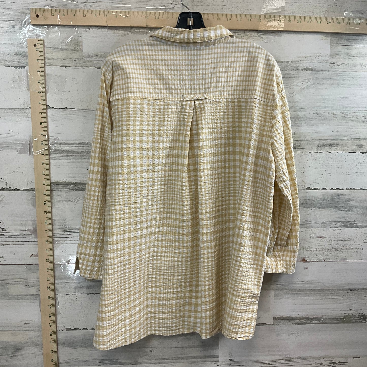 Blouse 3/4 Sleeve By Ali Miles In Beige, Size: Xl