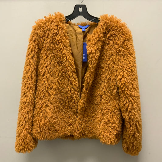 Jacket Faux Fur & Sherpa By Apt 9 In Brown, Size: M