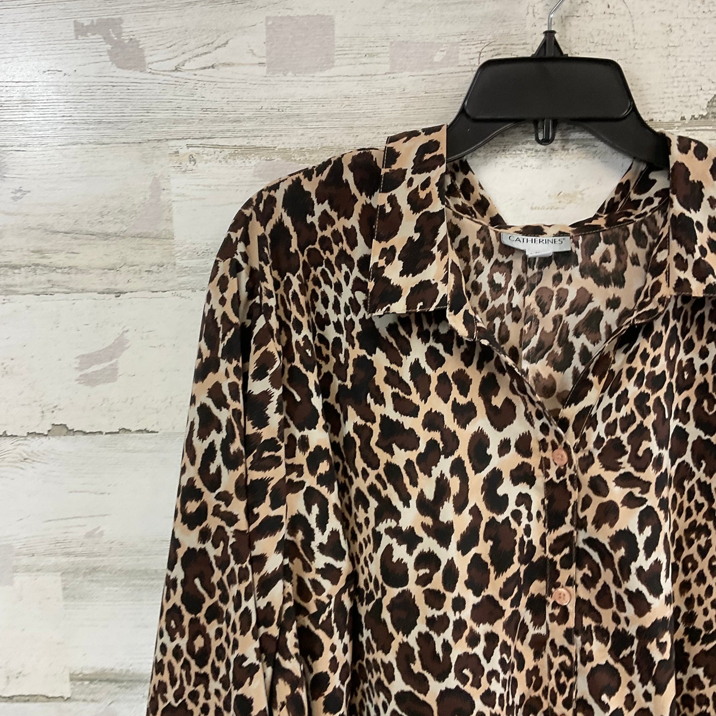 Blouse 3/4 Sleeve By Catherines In Animal Print, Size: 3x