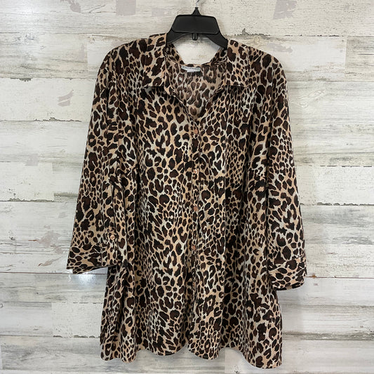 Blouse 3/4 Sleeve By Catherines In Animal Print, Size: 3x