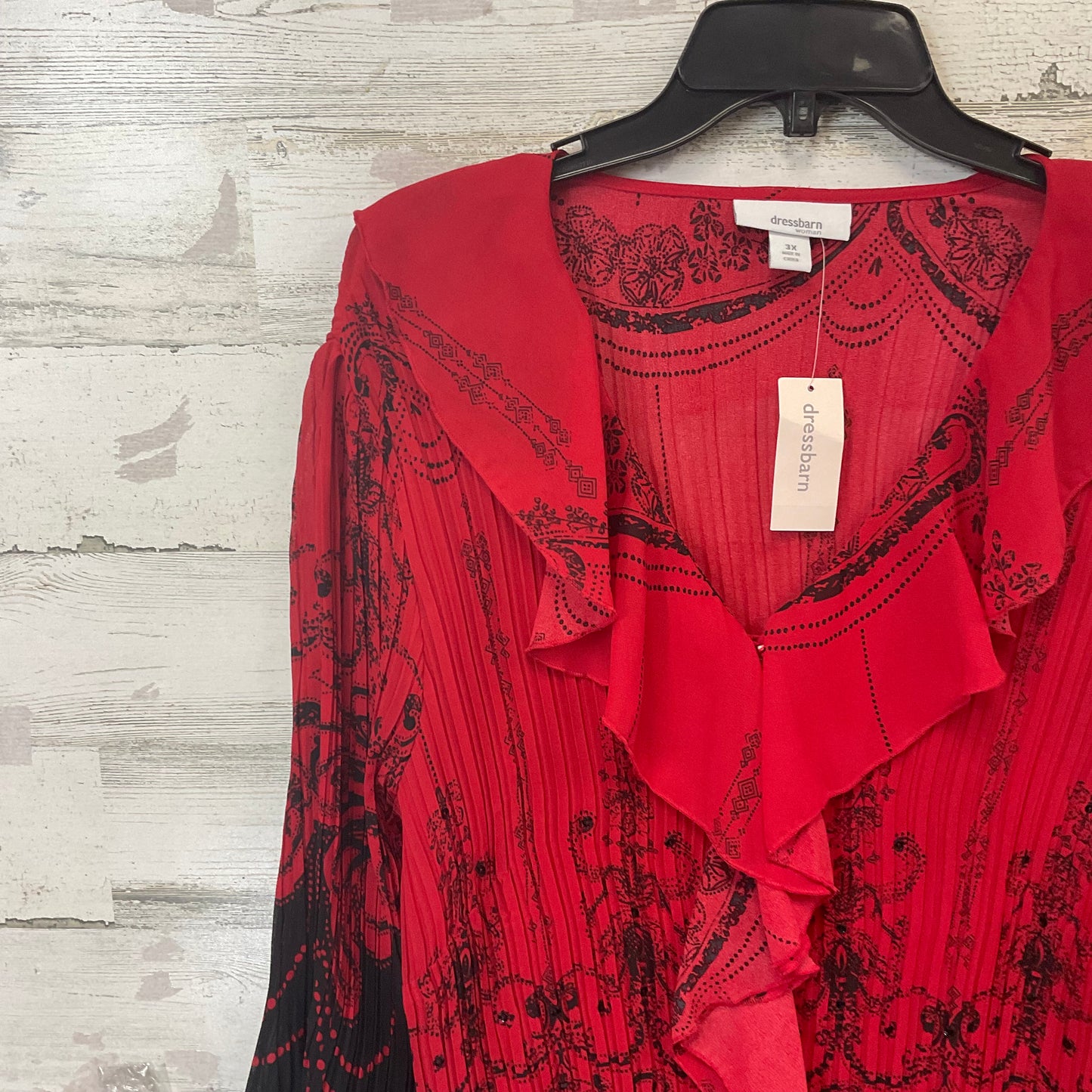 Top Long Sleeve By Dressbarn In Red, Size: 3x