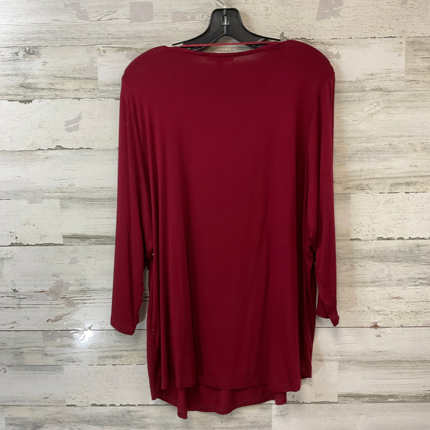 Top 3/4 Sleeve By Cable And Gauge In Red, Size: 1x