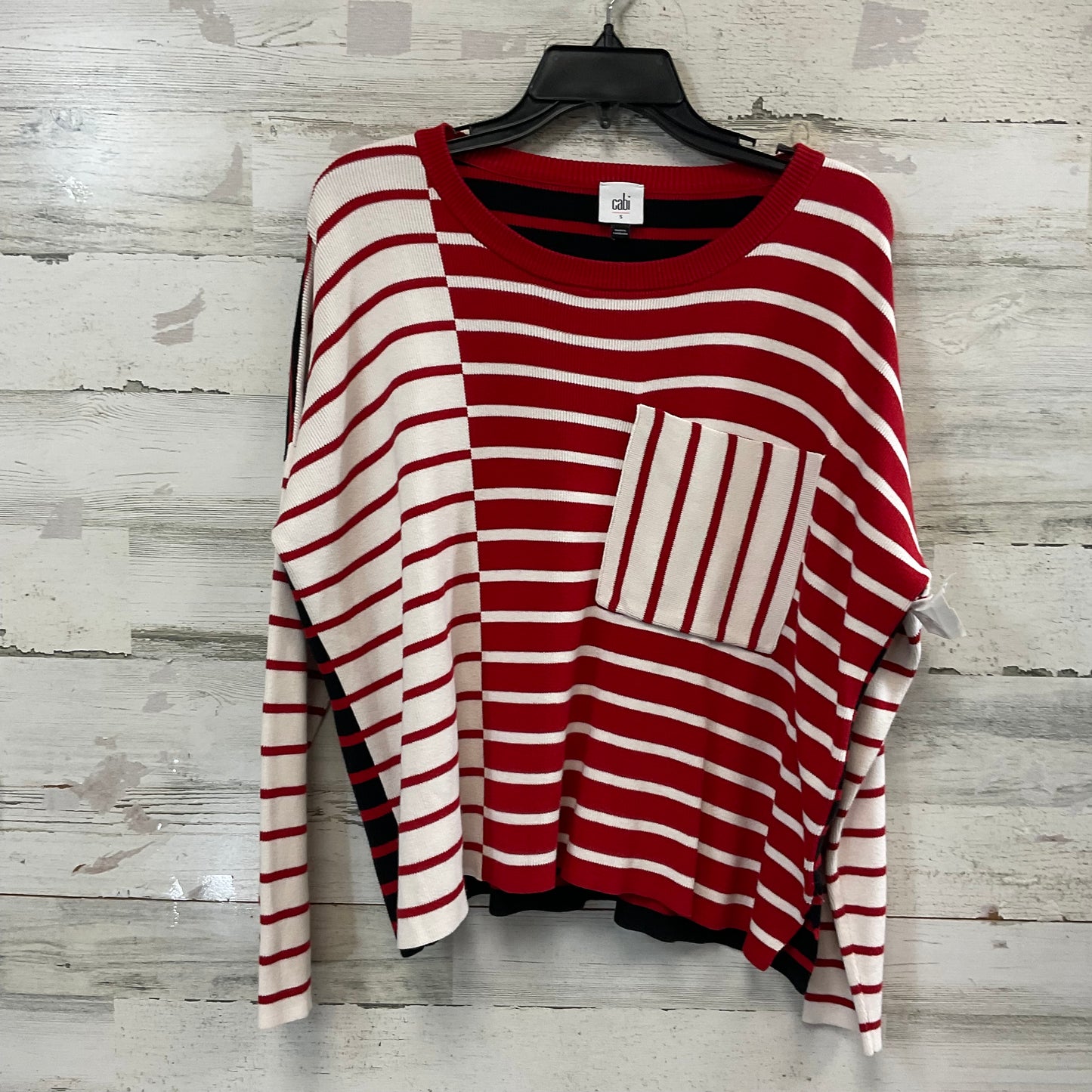 Sweater By Cabi In Red & White, Size: S