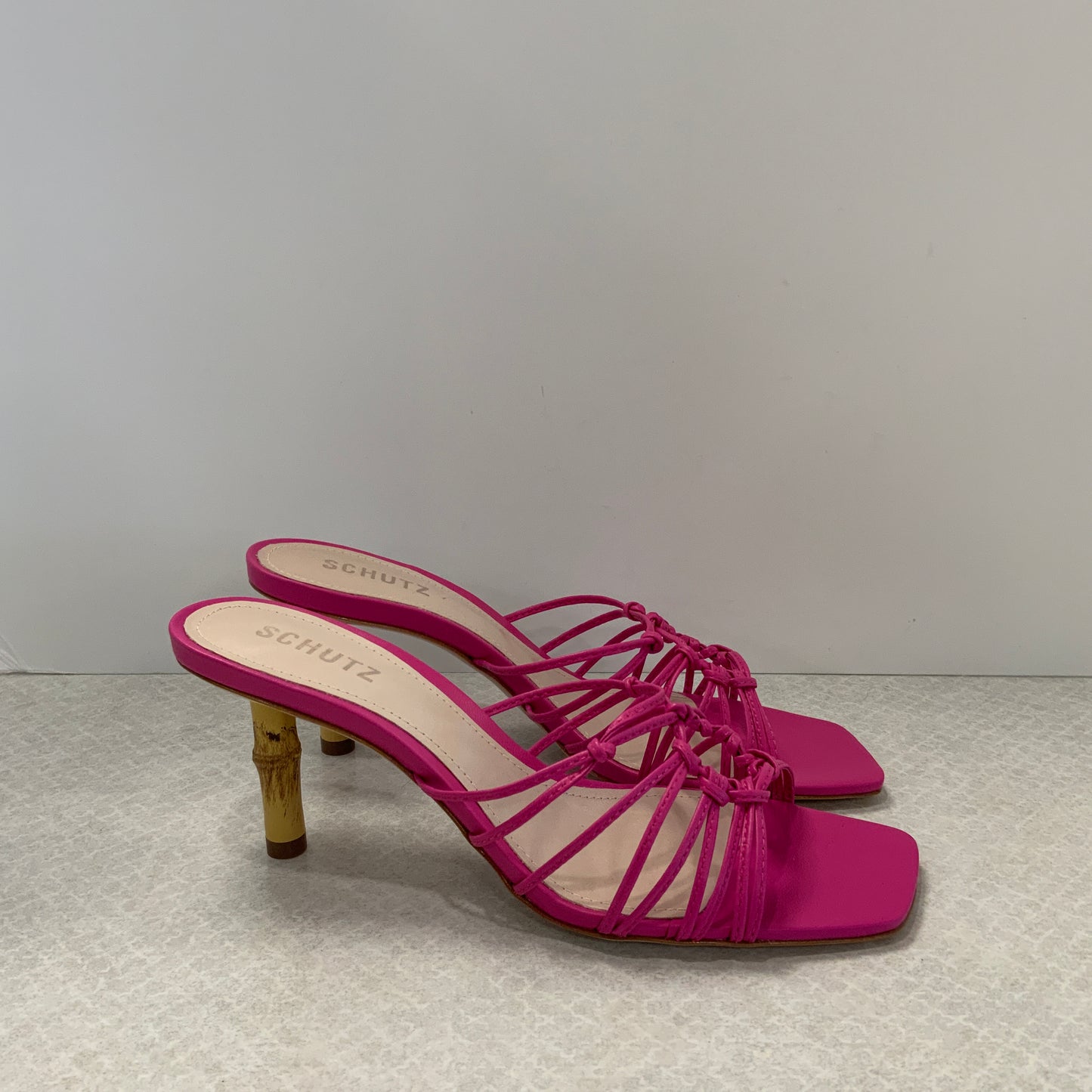 Pink Sandals Heels Stiletto Schutz , Size 8