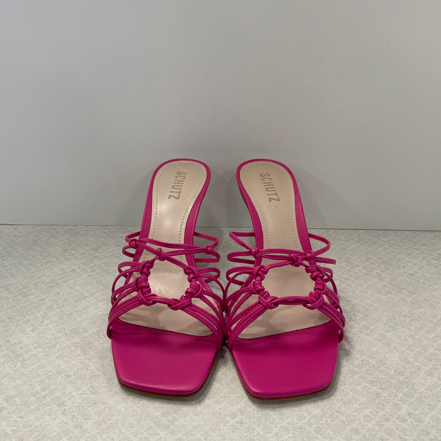 Pink Sandals Heels Stiletto Schutz , Size 8