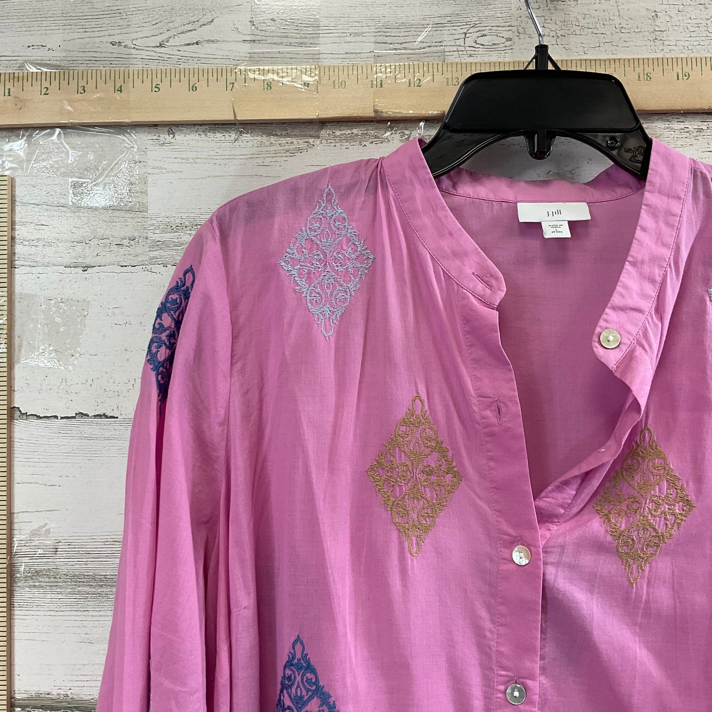 Blouse Long Sleeve By J. Jill In Pink, Size: Petite L