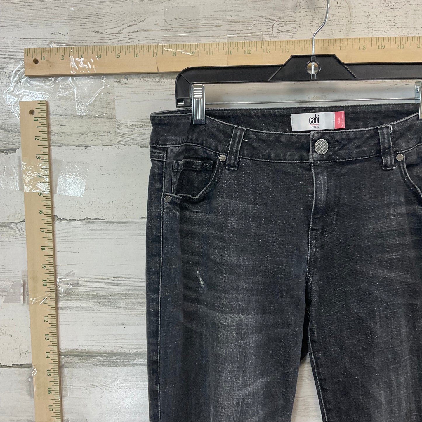 Jeans Straight By Cabi In Black Denim, Size: 10