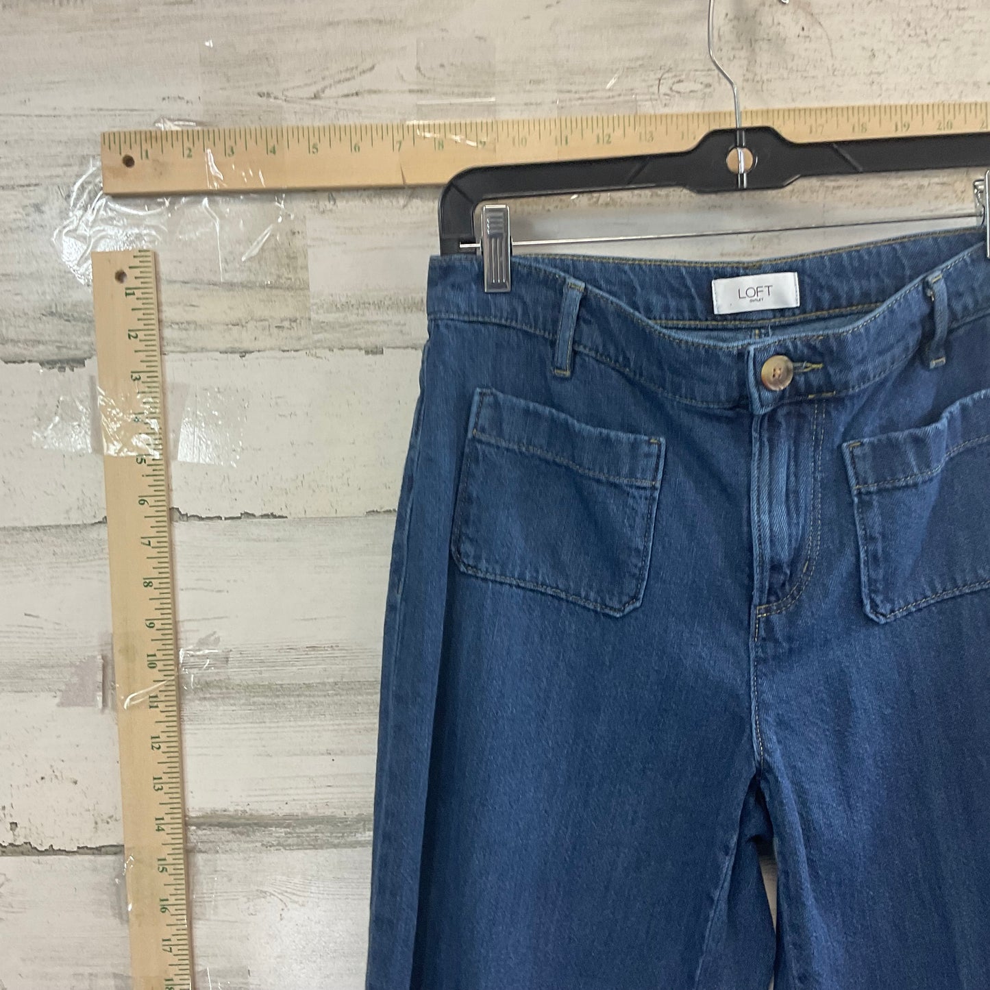 Jeans Wide Leg By Loft In Blue Denim, Size: 4