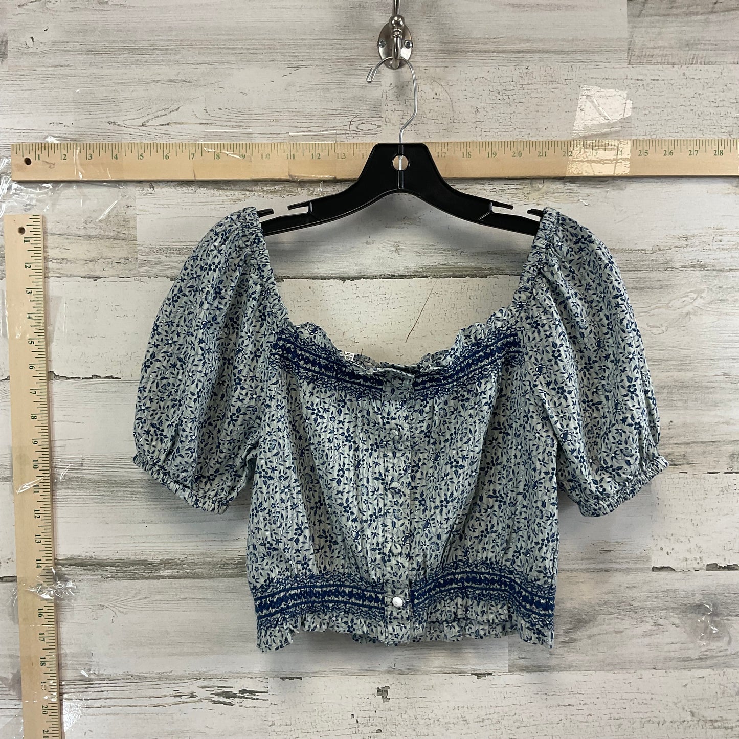 Blue & Grey Top Short Sleeve Madewell, Size Xxs