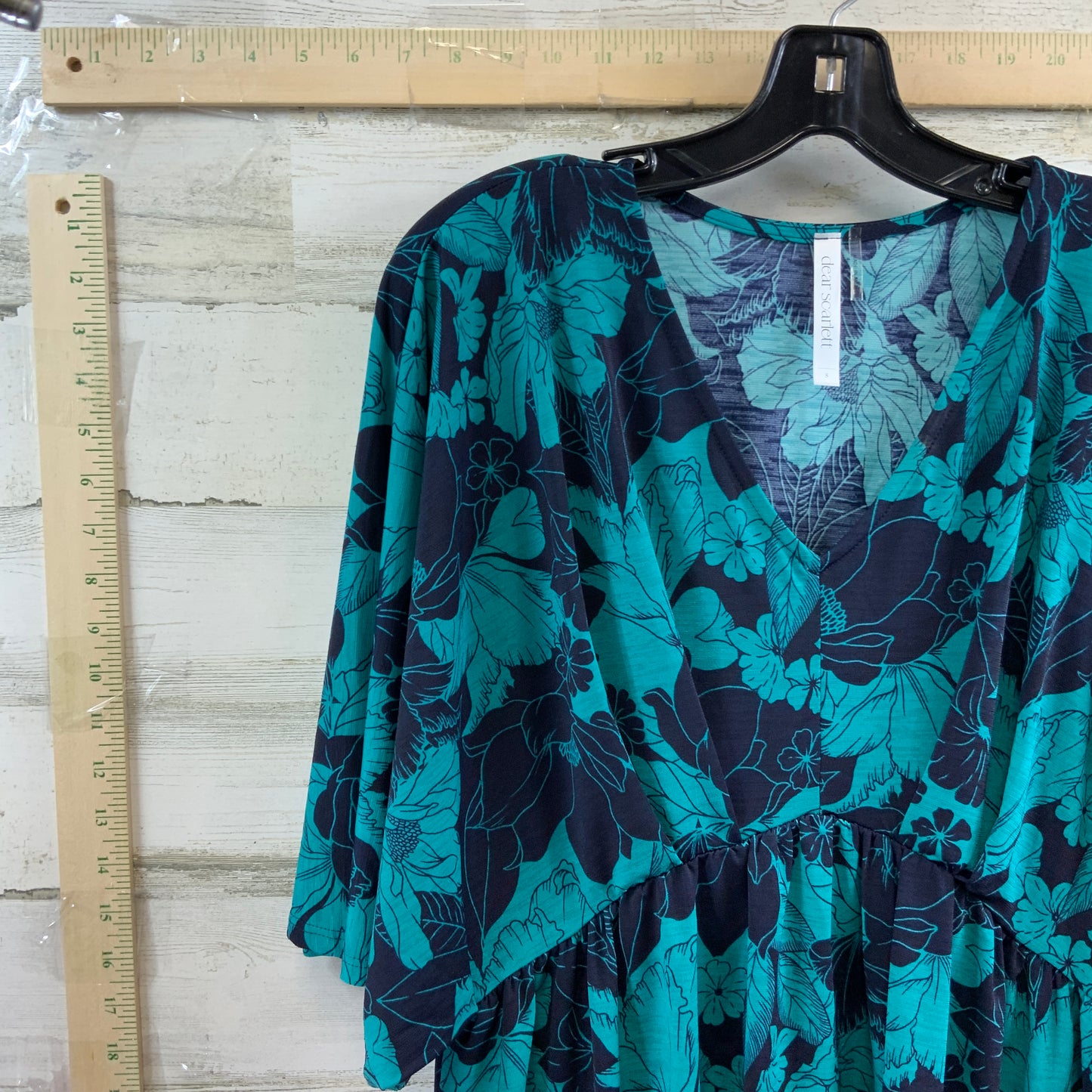 Blue & Green Top Short Sleeve DEAR SCARLETT, Size S