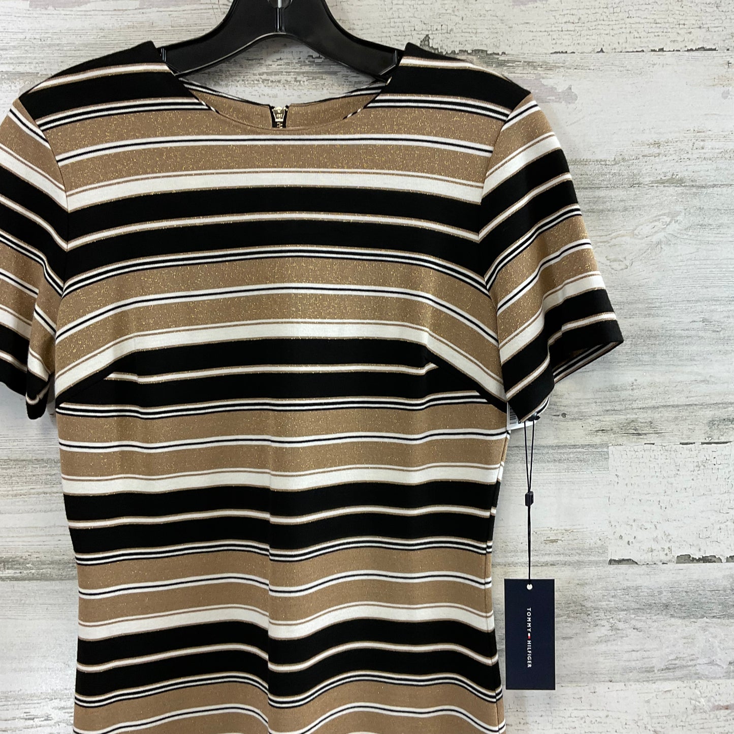 Dress Work By Tommy Hilfiger In Black & Gold, Size: S