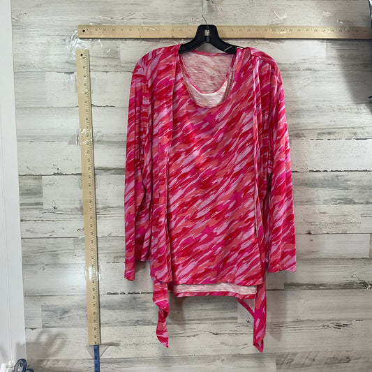 Top 2pc Long Sleeve By Belle By Kim Gravel In Pink, Size: Xl