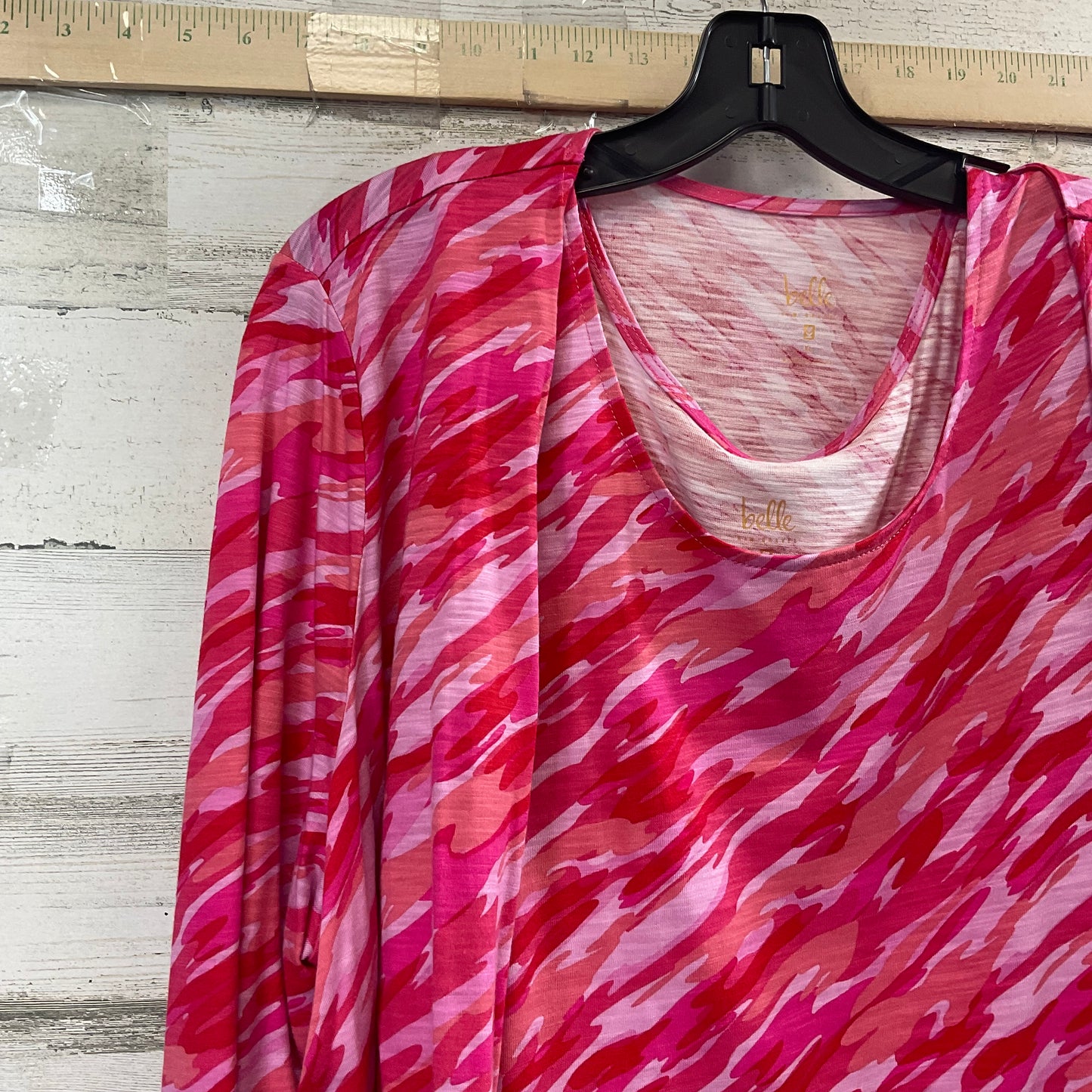 Top 2pc Long Sleeve By Belle By Kim Gravel In Pink, Size: Xl