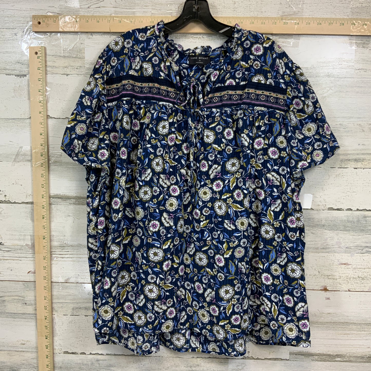 Blue Top Short Sleeve Lane Bryant, Size 4x