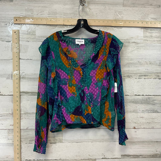 Green & Purple Top Long Sleeve Frnch, Size M