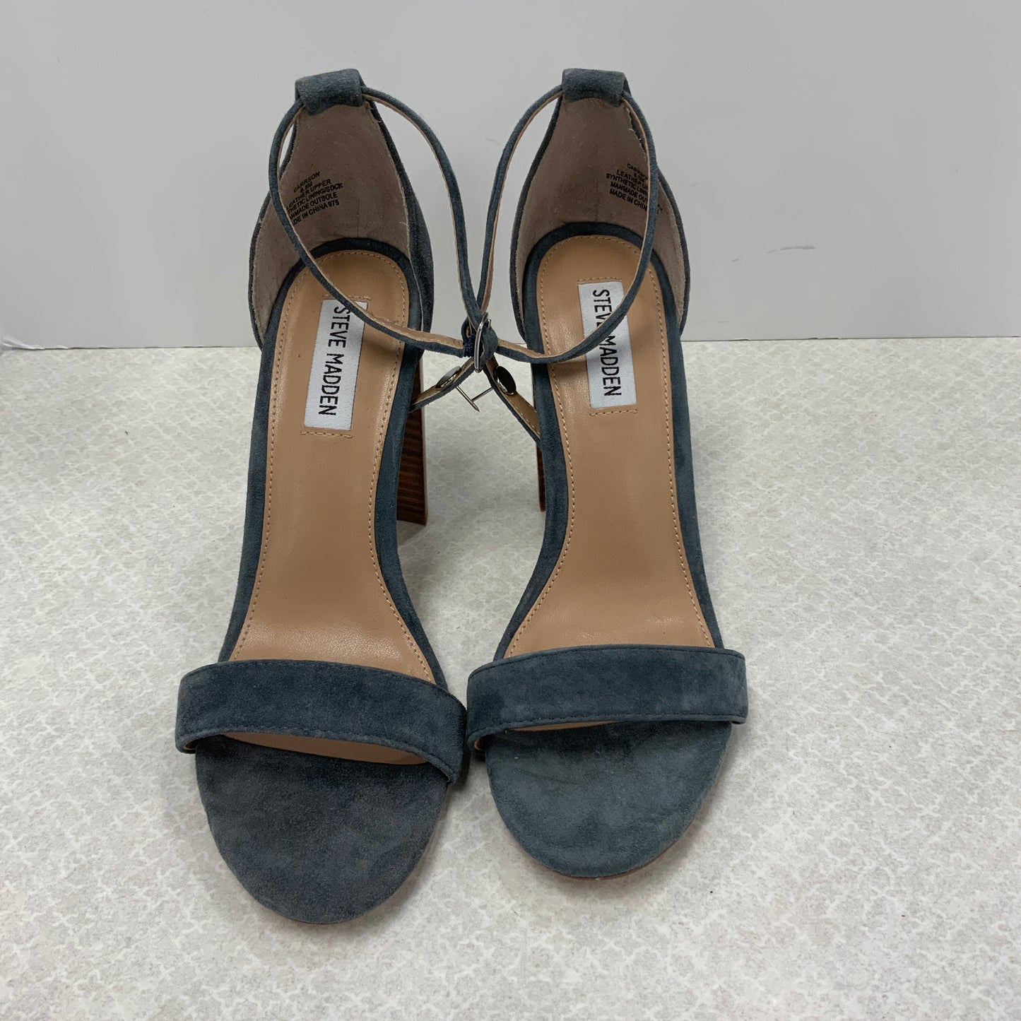 Sandals Heels Block By Steve Madden In Grey, Size: 8.5