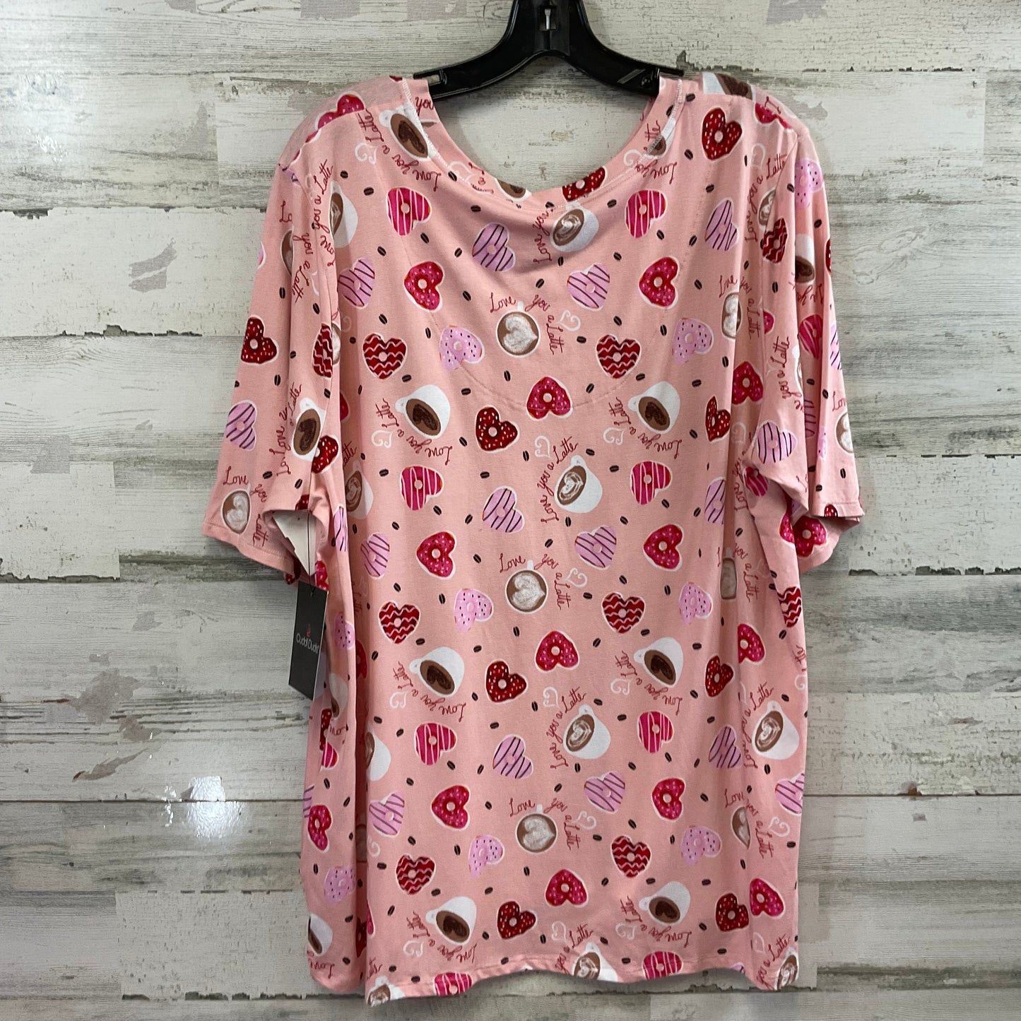 Top Short Sleeve Basic By Cuddl Duds In Pink, Size: 1x