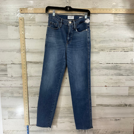 Jeans Cropped By Frame In Blue Denim, Size: 2