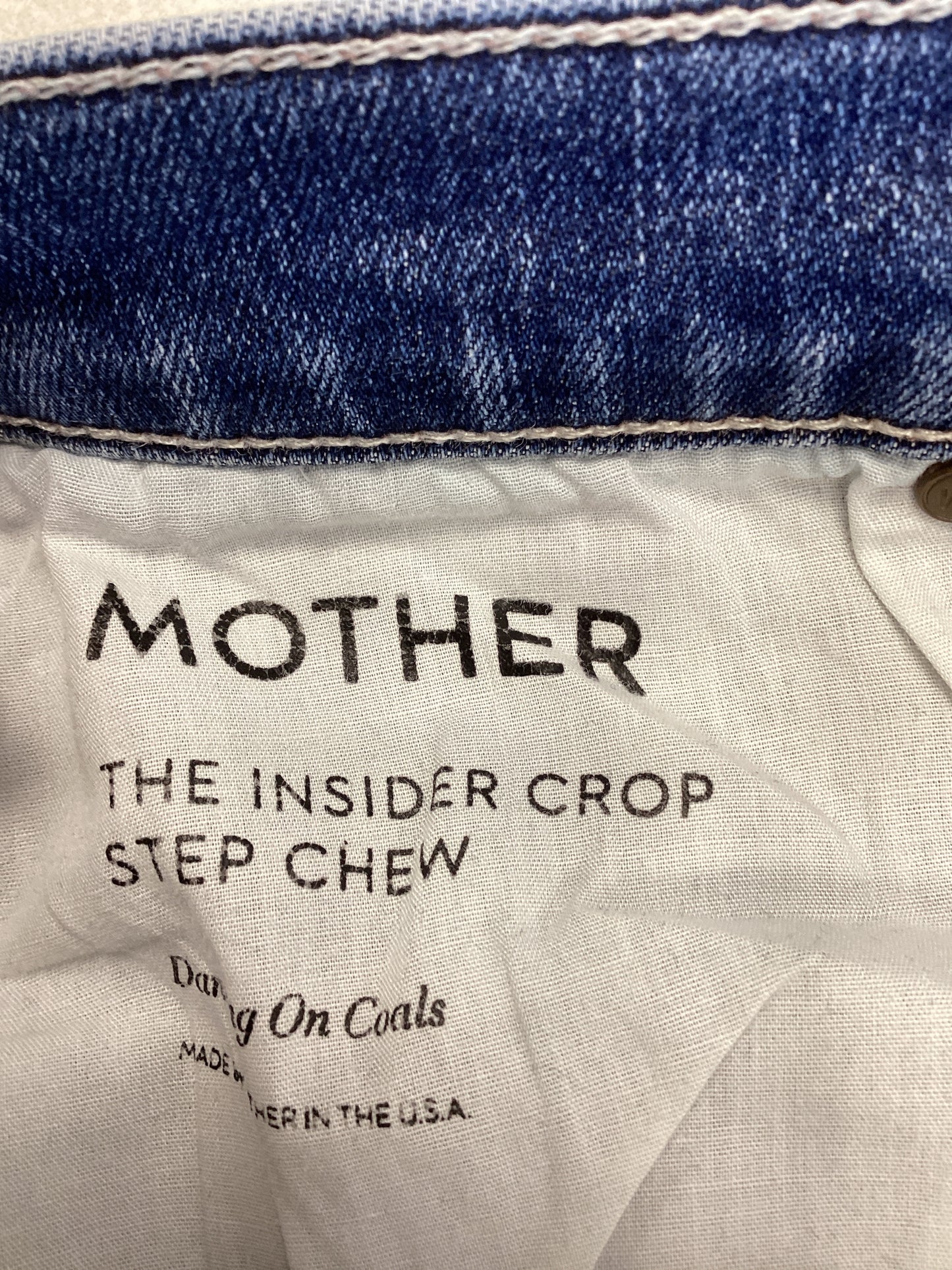 Jeans Cropped By Mother In Blue Denim, Size: 4