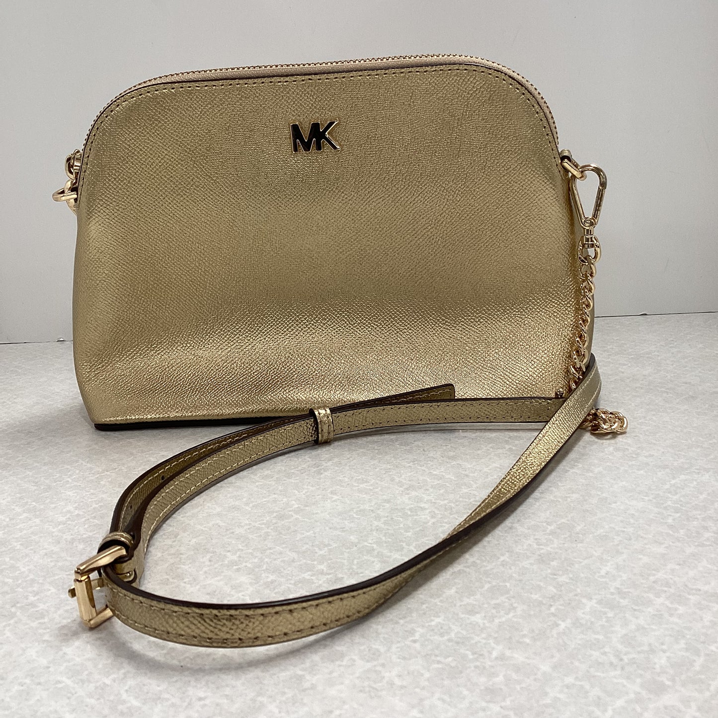 Crossbody Designer By Michael Kors In Gold, Size:Small