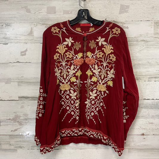 Blouse Ls By Johnny Was In Red, Size:M