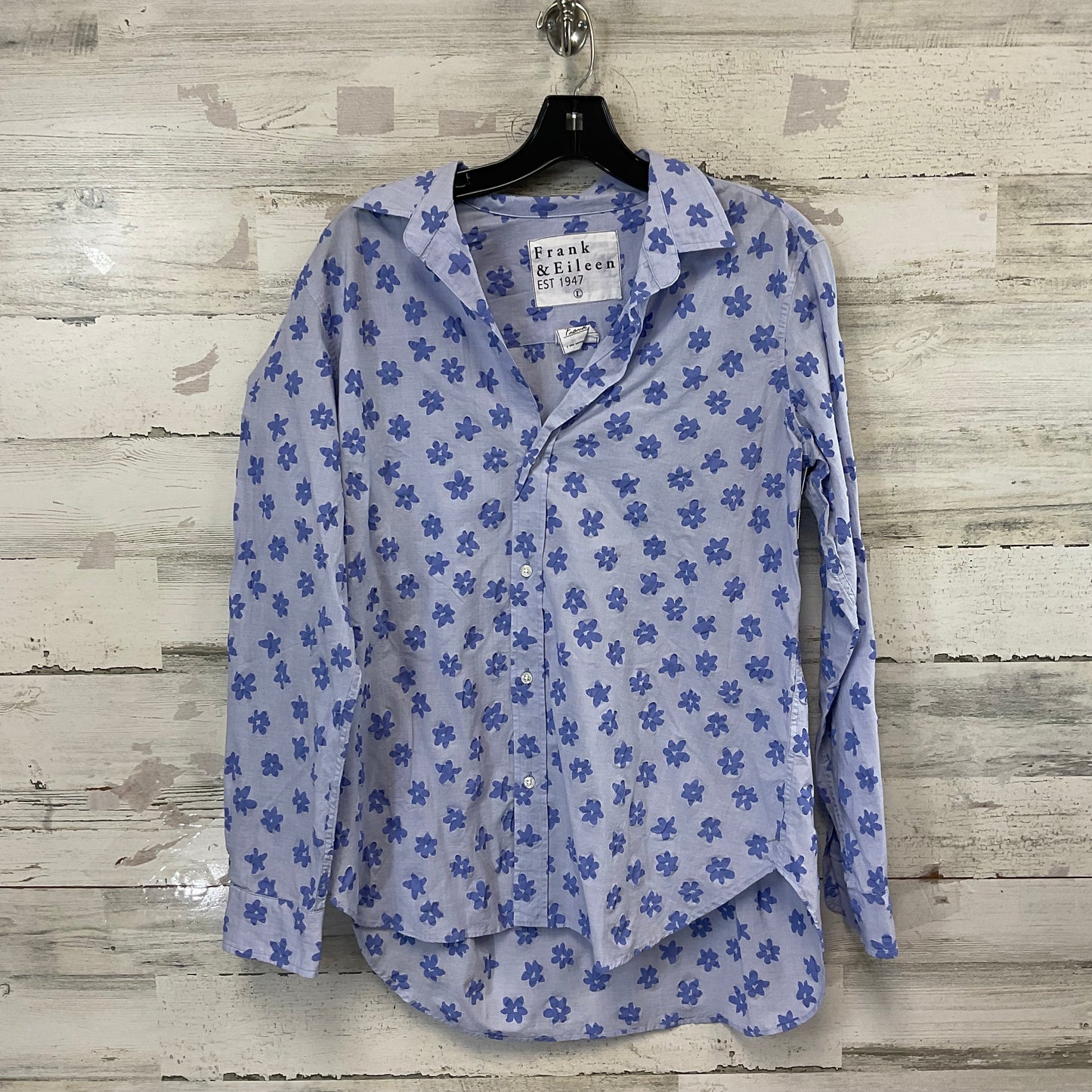 Blouse Ls By Frank And Eileen In Blue, Size:L