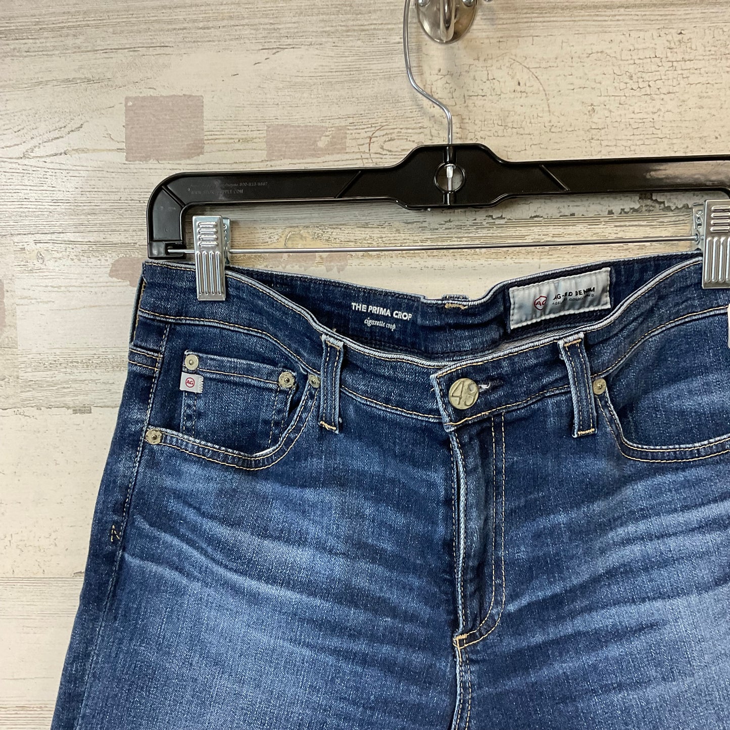 Jeans Cropped By Adriano Goldschmied In Blue Denim, Size:10